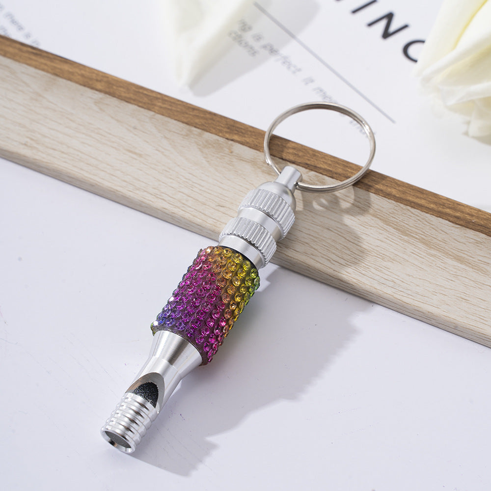Wholesale Diamond Whistle Two Section Aluminum Whistle Outdoor Survival Training Whistle Keychain